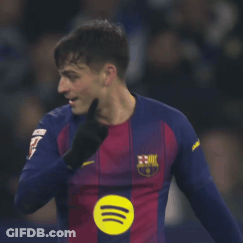 A Soccer Player Wearing A Nike Jersey With A Fcb Logo GIF