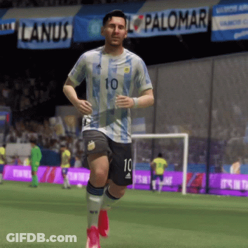 A Soccer Player Wearing A Number 10 Jersey Is Running On The Field GIF
