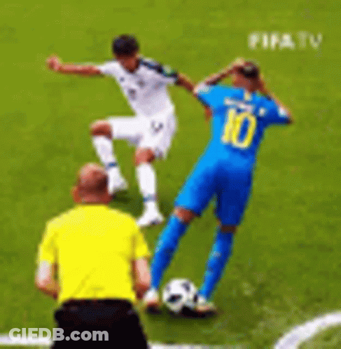 A Soccer Player Wearing A Number 10 Jersey Kicks The Ball GIF