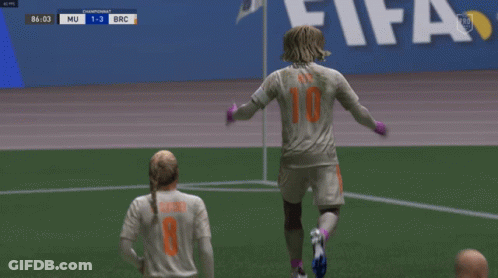 A Soccer Player Wearing A Number 10 Jersey Stands On The Field GIF