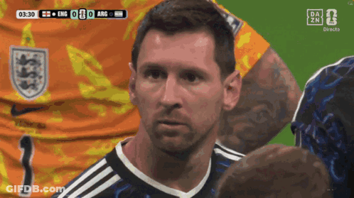 A Soccer Player Wearing A Number 3 Jersey Looks At The Camera GIF