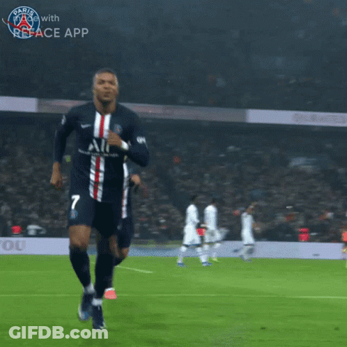 A Soccer Player Wearing A Number 7 Jersey Is Running On The Field GIF