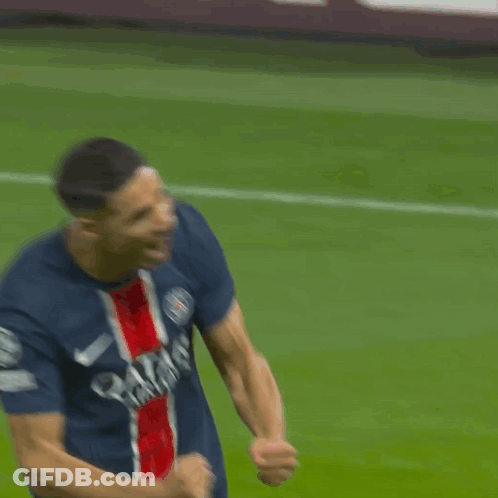 A Soccer Player Wearing A Qatar Airlines Jersey GIF