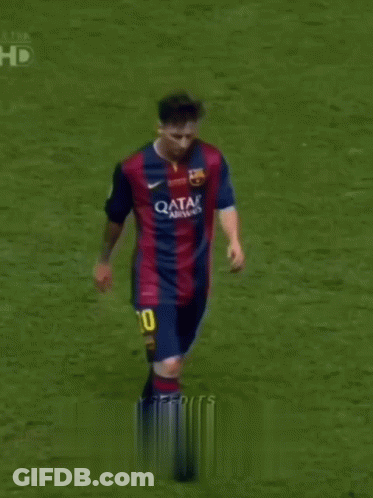 A Soccer Player Wearing A Qatar Airways Jersey Stands On The Field GIF