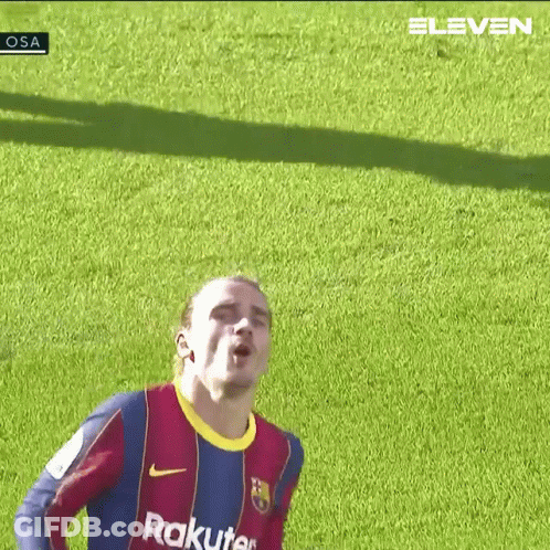 A Soccer Player Wearing A Rakuten Jersey Is Standing On A Soccer Field . GIF