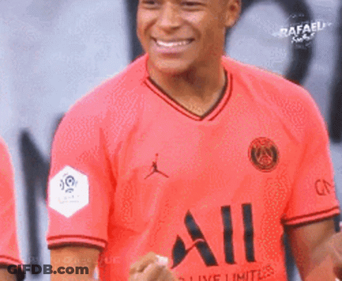 A Soccer Player Wearing A Red Jersey That Says All GIF