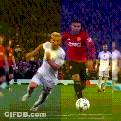 A Soccer Player Wearing A Red Jersey That Says Teame GIF