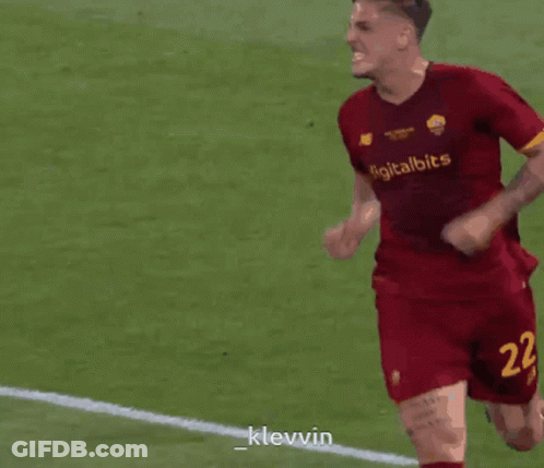 A Soccer Player Wearing A Red Jersey With Digitalbits Written On It GIF