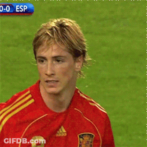 A Soccer Player Wearing A Red Jersey With The Number 9 GIF