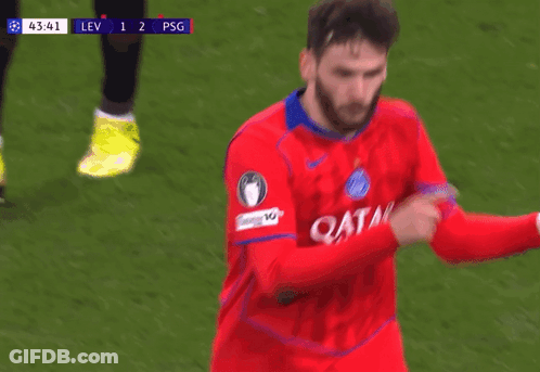 A Soccer Player Wearing A Red Jersey With The Word Qatar On The Front GIF