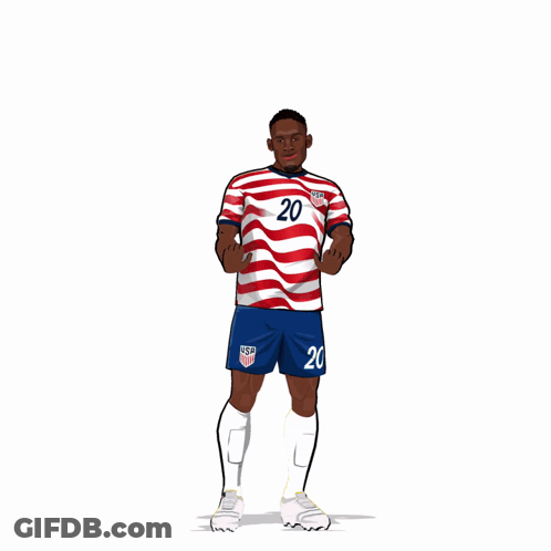 A Soccer Player Wearing A Red White And Blue Jersey With The Number 20 On It GIF
