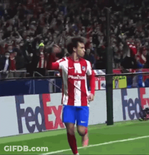 A Soccer Player Wearing A Red White And Blue Uniform With The Number 1 On It GIF