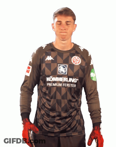 A Soccer Player Wearing A Shirt That Says Kömmerling Premium Fenster GIF