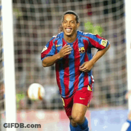 A Soccer Player Wearing A Striped Shirt With The Number 3 On It GIF