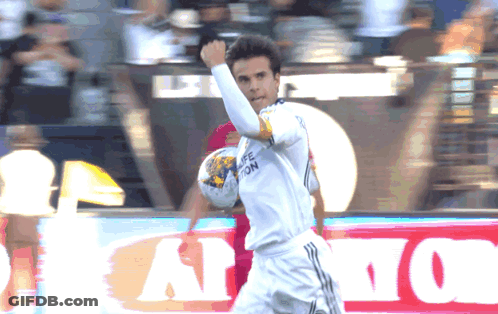 A Soccer Player Wearing A White Jersey That Says Life Foundation GIF