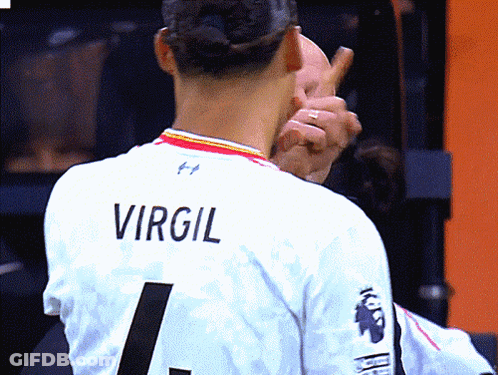 A Soccer Player Wearing A White Jersey With The Name Virgil On The Back GIF