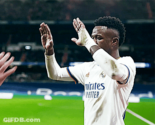 A Soccer Player Wearing A White Shirt That Says Emirates Visitor GIF