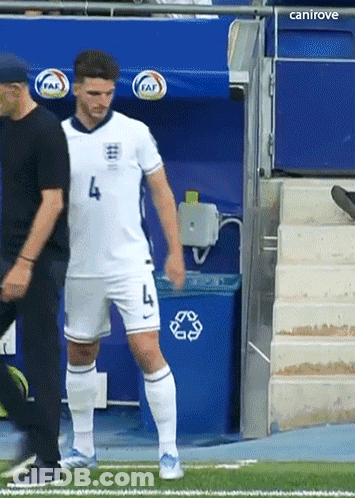 A Soccer Player Wearing A White Shirt With The Number 4 On It GIF