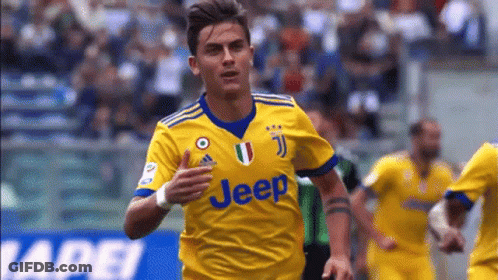 A Soccer Player Wearing A Yellow Jeep Jersey GIF