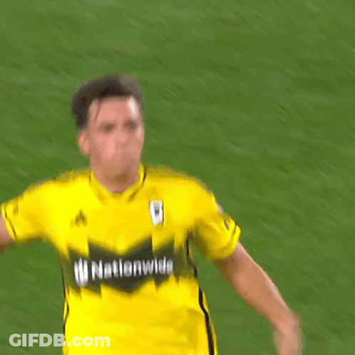 A Soccer Player Wearing A Yellow Jersey With The Word Nationwide On It GIF