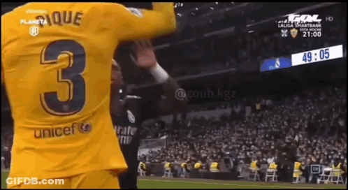 A Soccer Player Wearing A Yellow Shirt With The Number 3 On It GIF