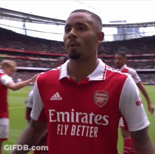 A Soccer Player Wearing An Emirates Fly Better Shirt GIF