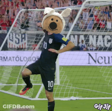 A Soccer Player With A Teddy Bear Head And Number 10 On His Jersey GIF