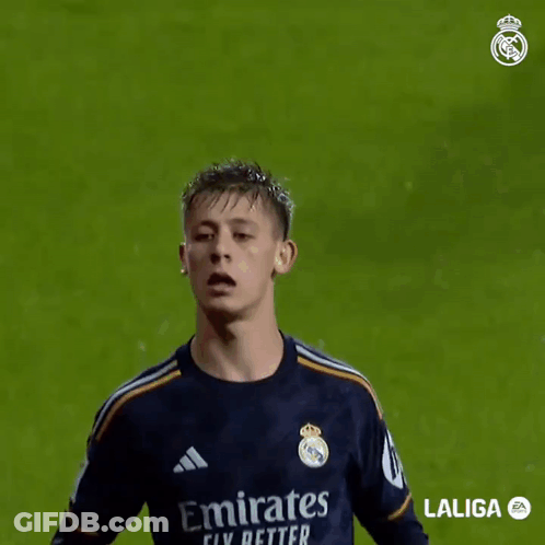 A Soccer Player With Emirates Fly Better Written On His Shirt GIF