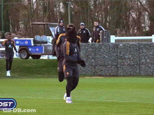A Soccer Player With The Letter A On His Jersey Runs On The Field GIF