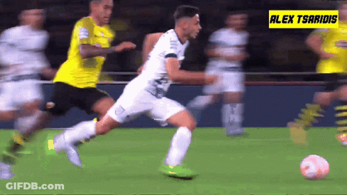 A Soccer Player With The Name Alex Tsaridis On The Top Right GIF
