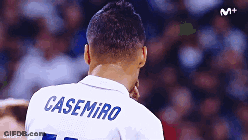 A Soccer Player With The Name Casemiro On His Jersey GIF