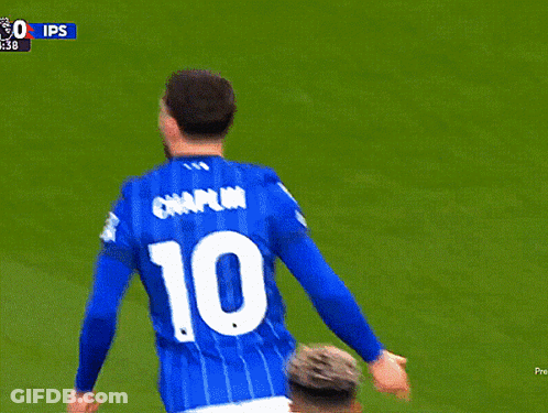 A Soccer Player With The Name Chaplin On His Jersey GIF