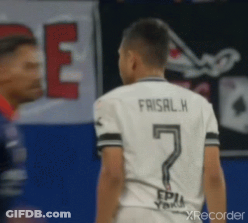 A Soccer Player With The Name Frisal H On His Back GIF