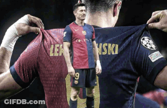 A Soccer Player With The Name Lewinski On His Shirt GIF