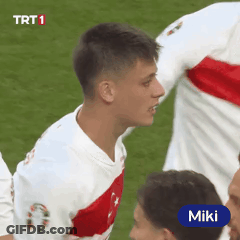 A Soccer Player With The Name Miki On The Bottom Of The Screen GIF