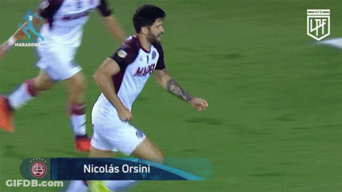 A Soccer Player With The Name Nicolas Orsini On His Back GIF