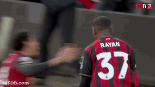 A Soccer Player With The Name Rayan On His Jersey GIF