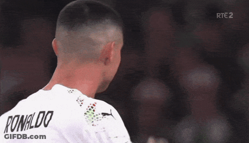 A Soccer Player With The Name Ronaldo On His Shirt GIF