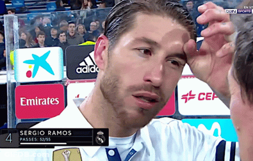 A Soccer Player With The Name Sergio Ramos On His Jersey GIF