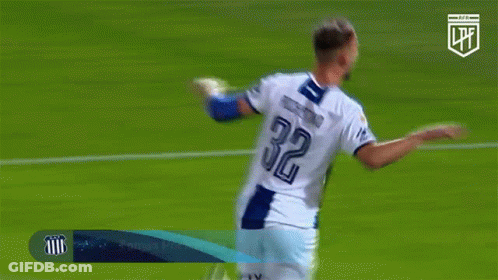 A Soccer Player With The Name Tomas Pockettino On The Bottom GIF