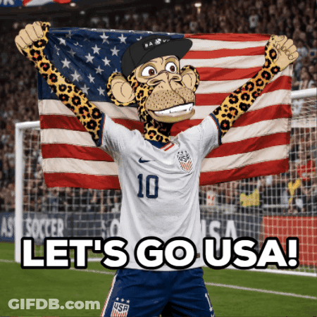 A Soccer Player With The Number 10 On His Jersey Holds Up An American Flag GIF