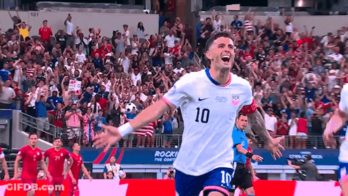A Soccer Player With The Number 10 On His Jersey Is Celebrating GIF