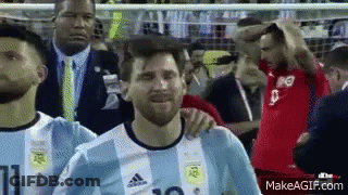 A Soccer Player With The Number 10 On His Shirt Is Crying . GIF