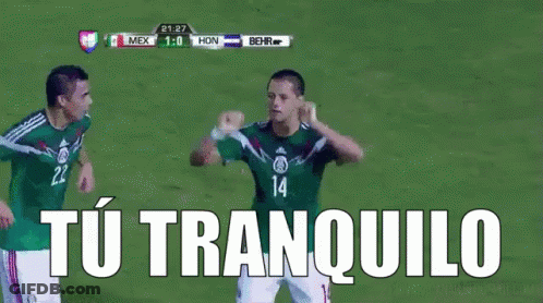 A Soccer Player With The Number 14 On His Jersey Stands Next To Another Player GIF