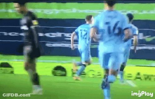 A Soccer Player With The Number 16 On His Back Is Running On The Field GIF