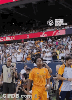 A Soccer Player With The Number 16 On His Jersey Walks Off The Field GIF