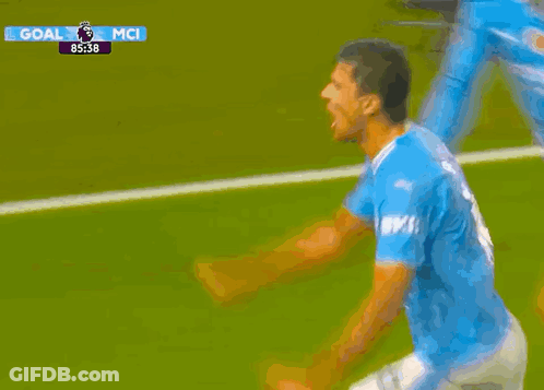 A Soccer Player With The Number 16 On His Shorts Celebrates A Goal GIF
