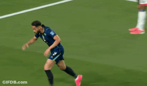 A Soccer Player With The Number 29 On His Jersey Is Jumping In The Air GIF