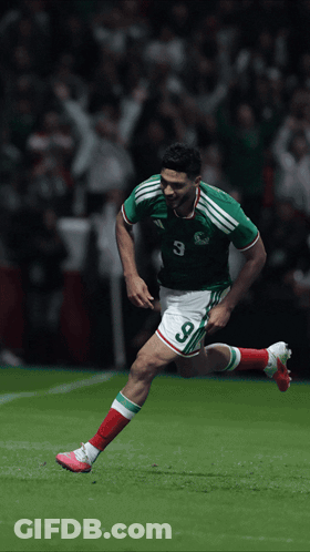 A Soccer Player With The Number 3 On His Shirt Is Running On The Field GIF