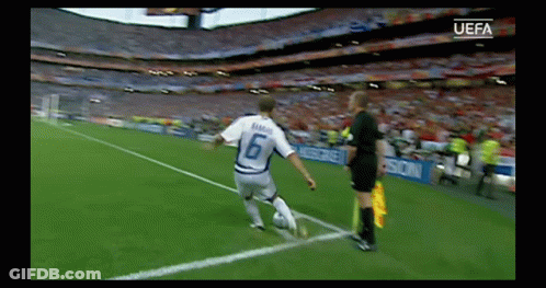 Soccer Player With Number 6 Kicking Ball GIF